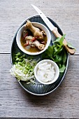 Nam Ya Bpa Gai Sai Khanom Jin (spicy chicken curry with rice noodles, Thailand)