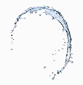 A splash of water against a white background