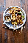 Grilled pork kebabs with limes (Thailand)