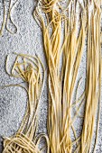 Freshly made tagliatelle (seen from above)