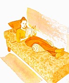 Reading a with a cushion roll (Shavasana)