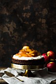 Persian love cake with poached apples