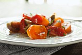 Red and yellow tomato salad