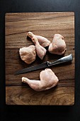 Chopped raw chicken legs