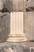 Anastylosis of temple column at Letoon