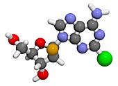 Clofarabine cancer drug molecule