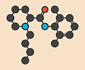 Bupivacaine anesthetic drug molecule