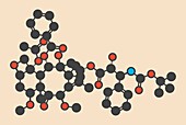 Cabazitaxel cancer drug molecule