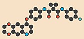 Cabozantinib cancer drug molecule