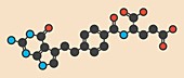 Pemetrexed lung cancer drug molecule