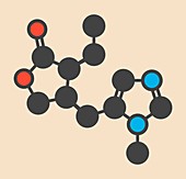 Pilocarpine alkaloid drug molecule