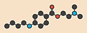 Tetracaine local anesthetic drug molecule