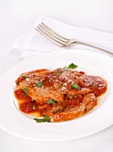 Beef steaks alla Pizzaiola (tomato sauce, Italy)