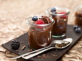 Mousse au chocolat with berries