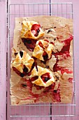 Strawberry and blueberry puff pastry turnovers