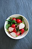 Radish salad with an olive oil and lemon dressing