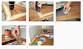 Instructions for making kitchen worksurface with sink recess from oiled oak