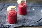 Raspberry, strawberry and pineapple smoothies
