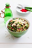 Spiced rice with peas and cranberries as a Christmas side dish