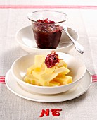 Greyerzer cheese with onion compote