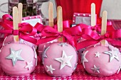 Pink cake pops decorated with stars
