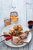 Grilled pork chops with nectarine salsa