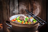 Beef stew with vegetables and noodles (Asia)