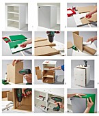 Instructions for building a a sideboard from kitchen cupboards