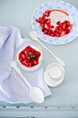 Panna cotta with strawberry sauce