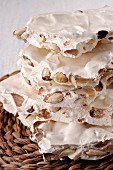A stack of white nougat