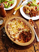 Quick cottage pie in a baking dish