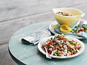 Rice salad with mixed beans