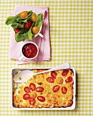 Cheese and pasta bake with vegetables
