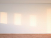 Leerer Raum mit weißer Wand, 3D-Rendering