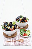 Thai-style mussels in coconut milk