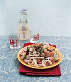 Rice noodle salad with chicken (Asia)