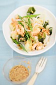 Seaweed salad with prawns and a sesame seed dressing