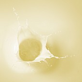 A splash of banana milk (close-up)