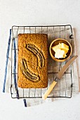 Freekeh banana bread with butter