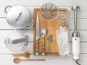 Kitchen utensils for making beetroot purée