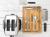 Kitchen utensils for making toast
