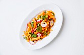 Carrot salad with red lentils and juniper berries