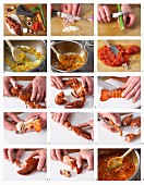 Mediterranean lobster being made