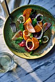 Blood orange and beetroot salad with fennel and a blood orange vinaigrette