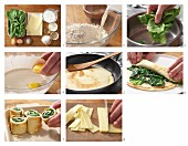 How to make gratinated spinach pancakes rolls