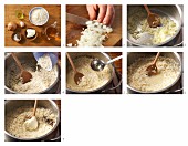 Preparing risotto with cream cheese