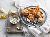Sea wolf fish nuggets with tartare sauce