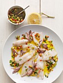 Calamari with olive marinade
