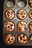 Strawberry and almond muffins