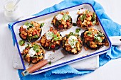 Chickpea & Cauliflower Stuffed Mushrooms